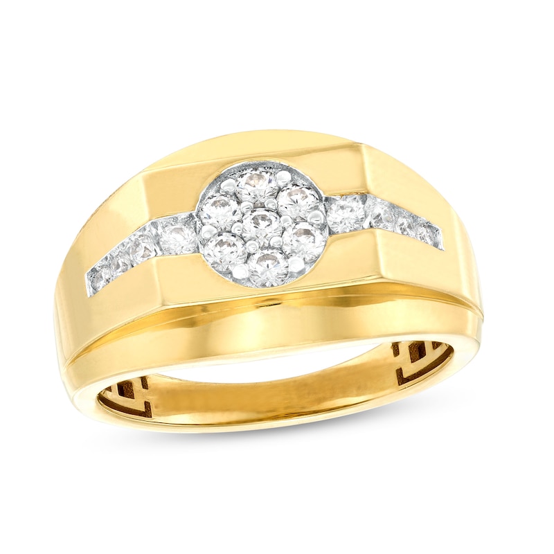 Men's 0.45 CT. T.W. Multi-Diamond Stepped Edge Ring in 10K Gold|Peoples Jewellers