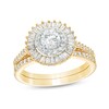 Thumbnail Image 1 of 0.95 CT. T.W. Baguette and Round Diamond Double Frame Bridal Set in 10K Gold