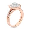 Thumbnail Image 3 of 0.95 CT. T.W. Baguette and Round Diamond Double Frame Bridal Set in 10K Rose Gold