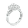 Thumbnail Image 2 of 0.95 CT. T.W. Baguette and Round Diamond Triple Frame Bridal Set in 10K White Gold