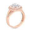 Thumbnail Image 2 of 0.95 CT. T.W. Baguette and Round Diamond Triple Frame Bridal Set in 10K Rose Gold