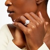 Thumbnail Image 2 of 0.95 CT. T.W. Multi-Diamond Alternating Baguette and Round Frame Bridal Set in 10K White Gold