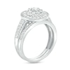 Thumbnail Image 3 of 0.95 CT. T.W. Multi-Diamond Alternating Baguette and Round Frame Bridal Set in 10K White Gold