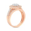 Thumbnail Image 2 of 0.95 CT. T.W. Multi-Diamond Alternating Baguette and Round Frame Bridal Set in 10K Rose Gold