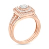 Thumbnail Image 3 of 0.95 CT. T.W. Diamond Baguette and Round Double Cushion Frame Split Shank Bridal Set in 10K Rose Gold
