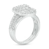 Thumbnail Image 3 of 0.95 CT. T.W. Octagonal Multi-Diamond Triple Row Graduated Shank Bridal Set in 10K White Gold