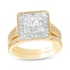 Thumbnail Image 0 of 0.95 CT. T.W. Square-Shaped Multi-Diamond Bridal Set in 10K Gold