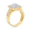 Thumbnail Image 2 of 0.95 CT. T.W. Square-Shaped Multi-Diamond Bridal Set in 10K Gold