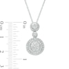 Thumbnail Image 3 of 1.69 CT. T.W. Multi-Diamond Double Frame Pendant and Drop Earrings Set in 10K White Gold