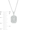 Thumbnail Image 2 of 0.94 CT. T.W. Octagonal Multi-Diamond Double Frame Pendant and Stud Earrings Set in 10K White Gold