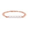 Thumbnail Image 1 of Oval Opal Five Stone Bracelet in Sterling Silver with 18K Rose Gold Plate - 7.25"