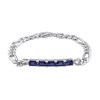 Thumbnail Image 1 of Octagonal Blue Lab-Created Sapphire Five Stone Bracelet in Sterling Silver - 7.25"
