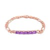 Thumbnail Image 1 of Octagonal Amethyst Five Stone Bracelet in Sterling Silver with 18K Rose Gold Plate - 7.25"