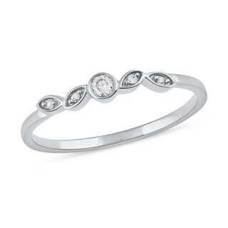 0.07 CT. T.W. Diamond Scatter Five Stone Stackable Band in 10K Gold