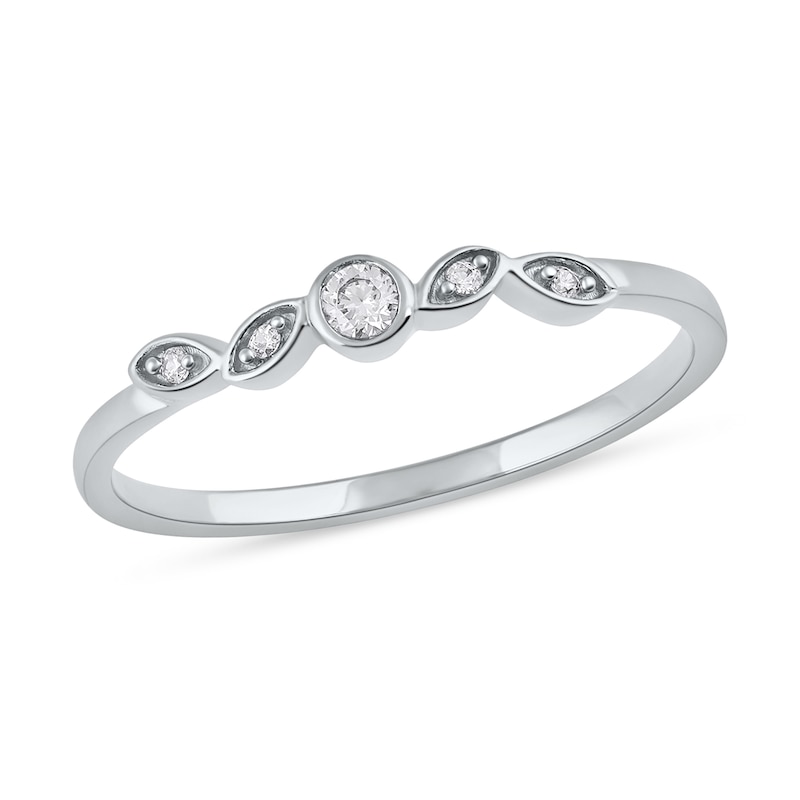 0.07 CT. T.W. Diamond Scatter Five Stone Stackable Band in 10K Gold