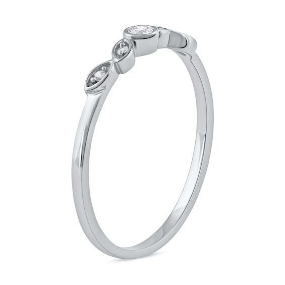 0.07 CT. T.W. Diamond Scatter Five Stone Stackable Band in 10K Gold