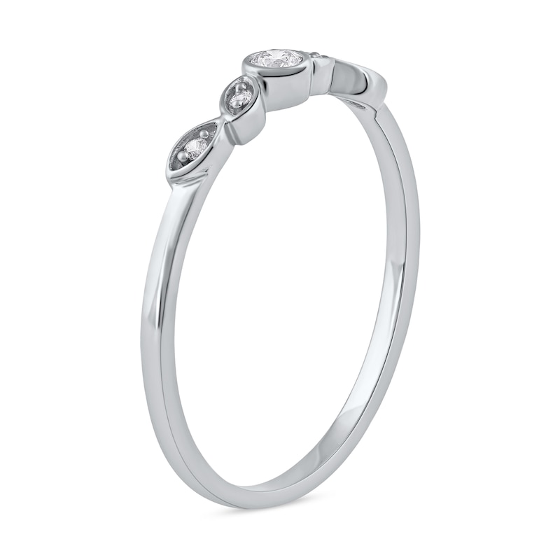 0.07 CT. T.W. Diamond Scatter Five Stone Stackable Band in 10K Gold