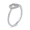 Thumbnail Image 2 of 0.06 CT. T.W. Diamond Intertwined Double Heart Ring in Sterling Silver