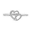 Thumbnail Image 3 of 0.06 CT. T.W. Diamond Intertwined Double Heart Ring in Sterling Silver