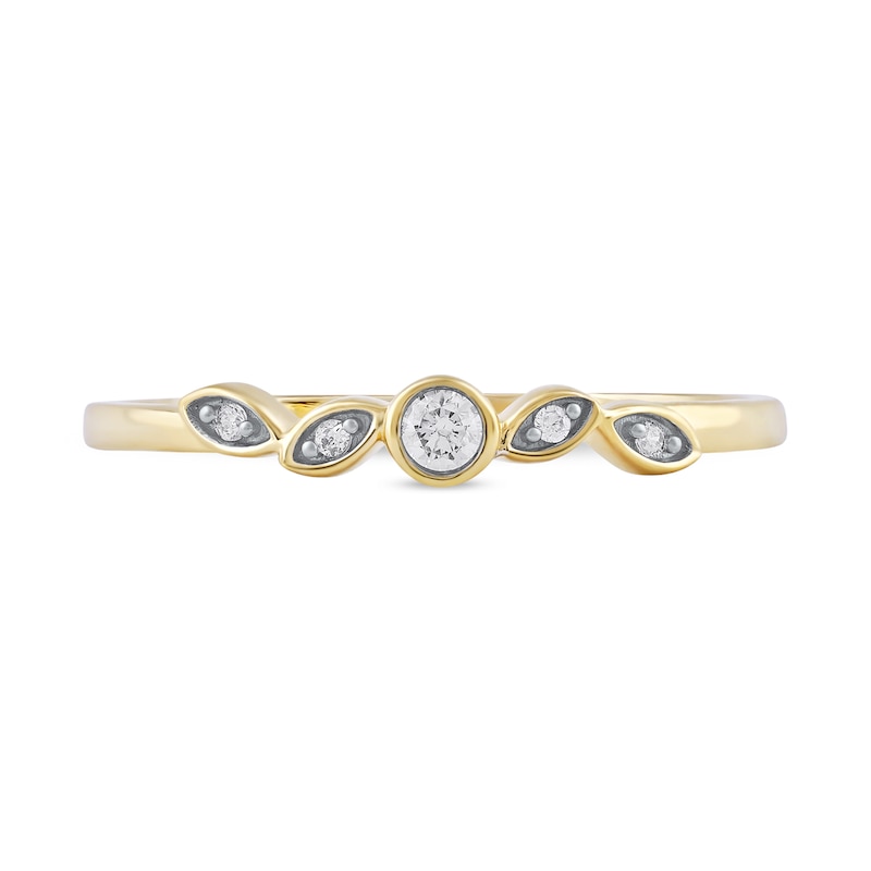 Main Image 3 of 0.07 CT. T.W. Diamond Scatter Five Stone Stackable Band in 10K Gold