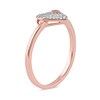 Thumbnail Image 1 of 0.10 CT. T.W. Heart-Shaped Multi-Diamond Ring in 10K Rose Gold