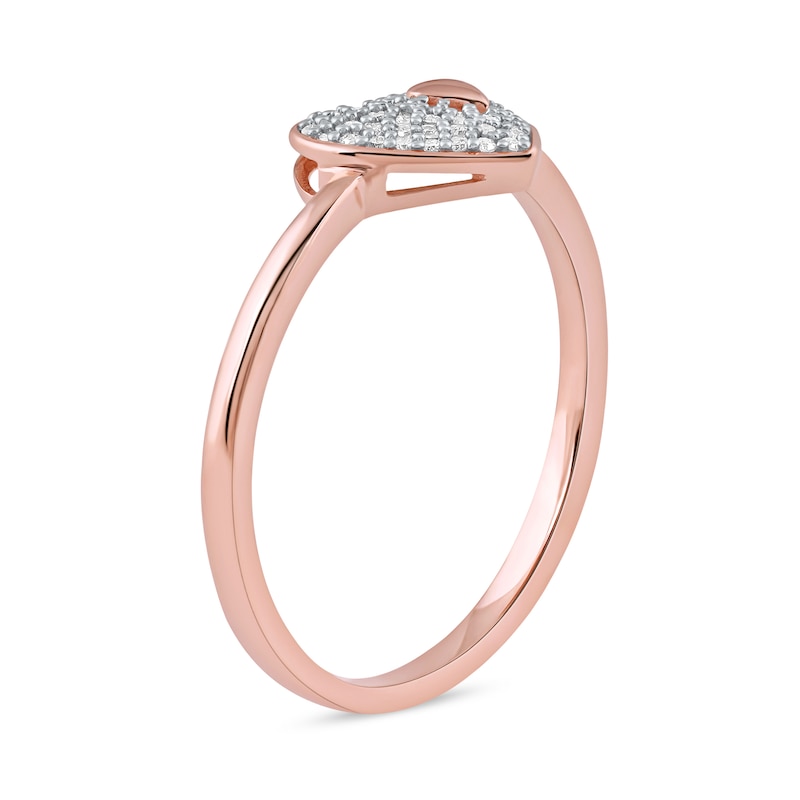 0.10 CT. T.W. Heart-Shaped Multi-Diamond Ring in 10K Rose Gold