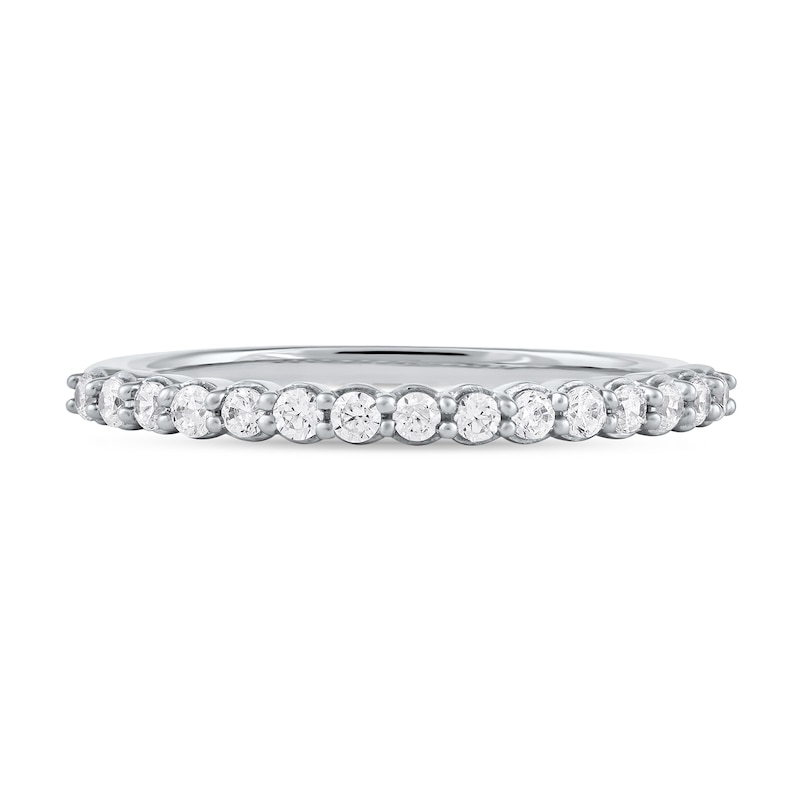 0.25 CT. T.W. Diamond Scallop Edge Stackable Band in 10K White Gold