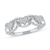 Thumbnail Image 0 of 0.15 CT. T.W. Diamond Alternating Heart Ring in 10K White Gold