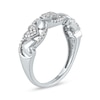 Thumbnail Image 1 of 0.15 CT. T.W. Diamond Alternating Heart Ring in 10K White Gold