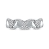 Thumbnail Image 2 of 0.15 CT. T.W. Diamond Alternating Heart Ring in 10K White Gold