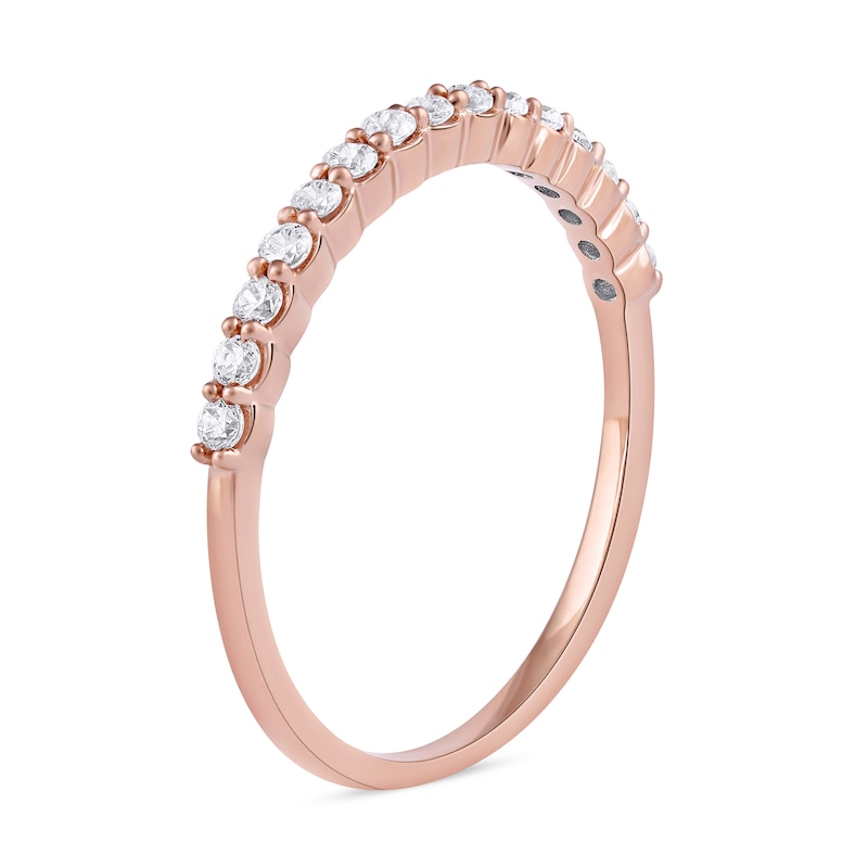 0.25 CT. T.W. Diamond Scallop Edge Stackable Band in 10K Rose Gold