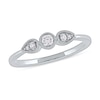 Thumbnail Image 1 of 0.15 CT. T.W. Diamond Teardrop Frame Trio Promise Ring in 10K White Gold
