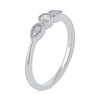 Thumbnail Image 2 of 0.15 CT. T.W. Diamond Teardrop Frame Trio Promise Ring in 10K White Gold