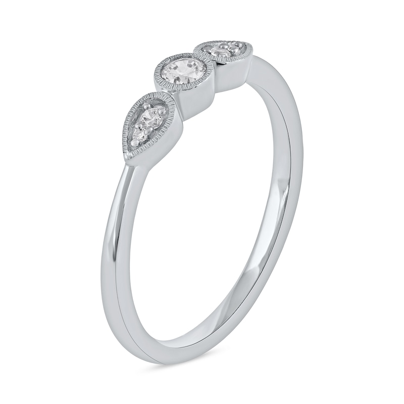 0.15 CT. T.W. Diamond Teardrop Frame Trio Promise Ring in 10K Gold