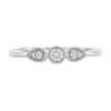 Thumbnail Image 3 of 0.15 CT. T.W. Diamond Teardrop Frame Trio Promise Ring in 10K White Gold