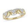 Thumbnail Image 1 of 0.15 CT. T.W. Diamond Alternating Heart Ring in 10K Gold