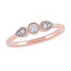 Thumbnail Image 0 of 0.15 CT. T.W. Diamond Teardrop Frame Trio Promise Ring in 10K Rose Gold