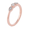 Thumbnail Image 1 of 0.15 CT. T.W. Diamond Teardrop Frame Trio Promise Ring in 10K Rose Gold