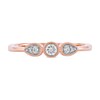 Thumbnail Image 2 of 0.15 CT. T.W. Diamond Teardrop Frame Trio Promise Ring in 10K Rose Gold