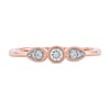 Thumbnail Image 2 of 0.15 CT. T.W. Diamond Teardrop Frame Trio Promise Ring in 10K Rose Gold