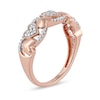 Thumbnail Image 1 of 0.15 CT. T.W. Diamond Alternating Heart Ring in 10K Rose Gold