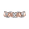Thumbnail Image 2 of 0.15 CT. T.W. Diamond Alternating Heart Ring in 10K Rose Gold
