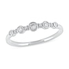 Thumbnail Image 0 of 0.15 CT. T.W. Diamond Alternating Stackable Band in 10K White Gold