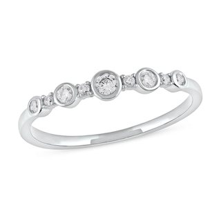 0.15 CT. T.W. Diamond Alternating Stackable Band in 10K Gold