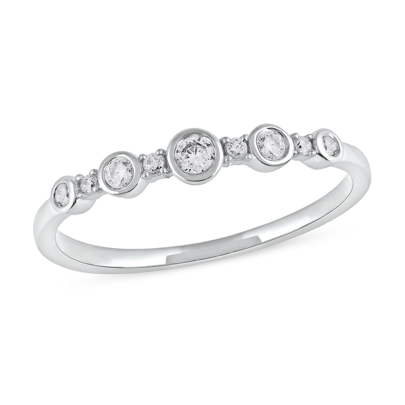 0.15 CT. T.W. Diamond Alternating Stackable Band in 10K Gold|Peoples Jewellers