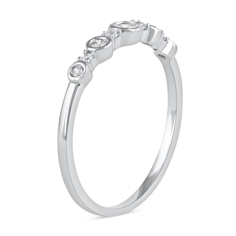 0.15 CT. T.W. Diamond Alternating Stackable Band in 10K White Gold