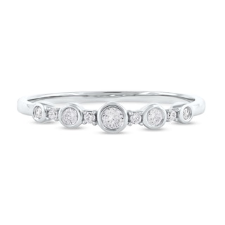0.15 CT. T.W. Diamond Alternating Stackable Band in 10K Gold
