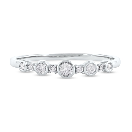 0.15 CT. T.W. Diamond Alternating Stackable Band in 10K Gold