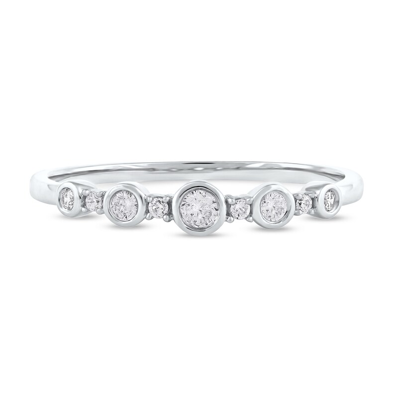 0.15 CT. T.W. Diamond Alternating Stackable Band in 10K Gold