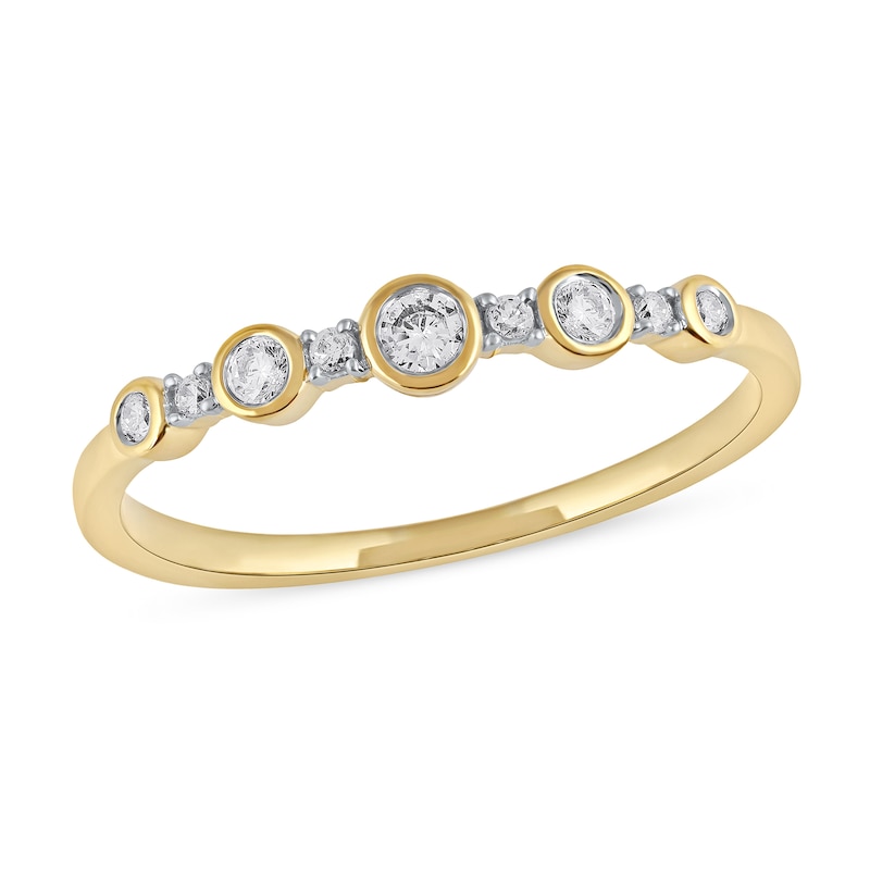 0.15 CT. T.W. Diamond Alternating Stackable Band in 10K Gold
